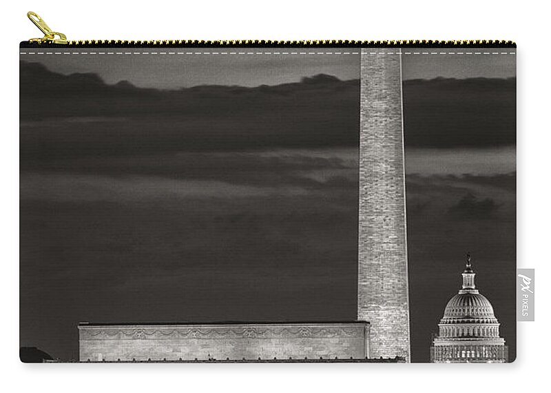 Washington Zip Pouch featuring the photograph Monuments by Robert Fawcett