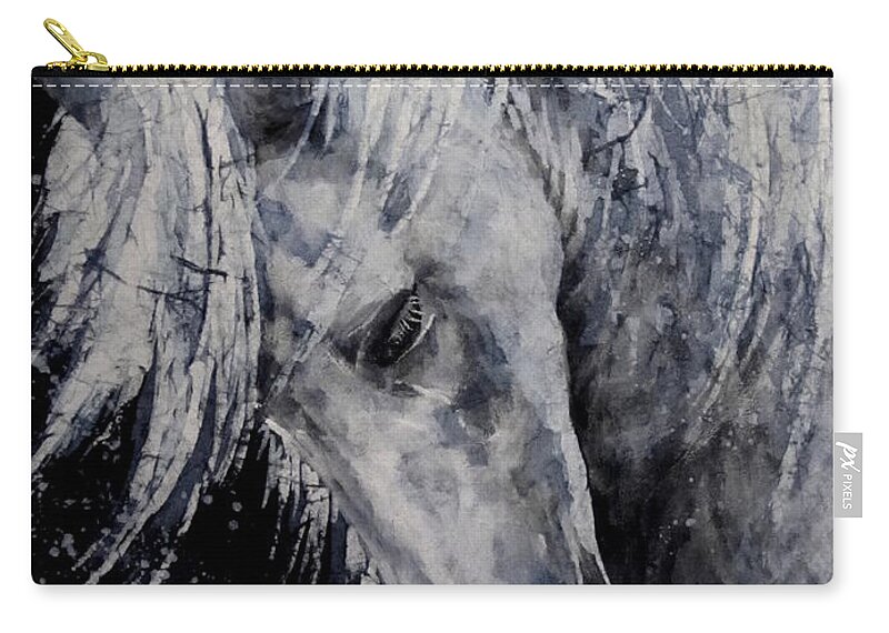 Horse Carry-all Pouch featuring the painting Moody Blues by Hailey E Herrera