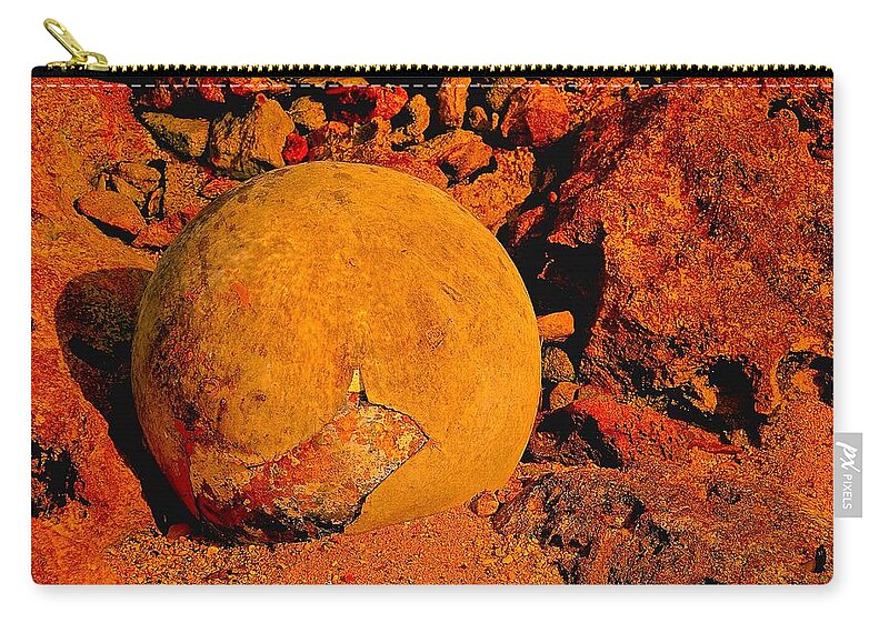 Abstract. Moon Zip Pouch featuring the photograph Alien Moon Lands On Earth by David Coleman