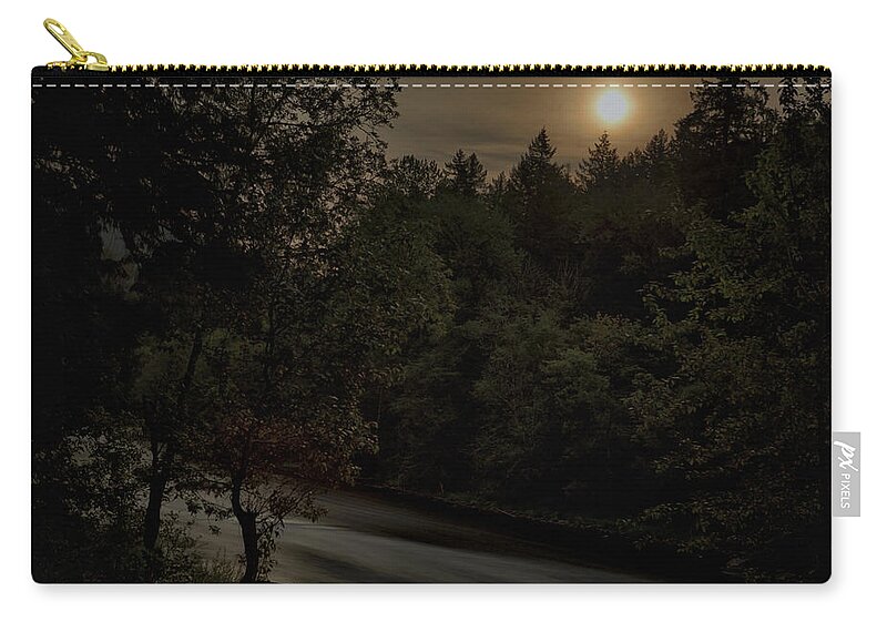 Moon Zip Pouch featuring the photograph Moon River by Belinda Greb