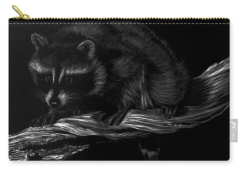 Art Zip Pouch featuring the drawing Moonlight Bandit by Dustin Miller