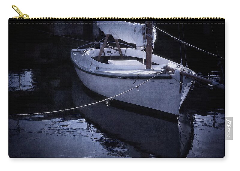 Boat Zip Pouch featuring the photograph Moonlight Sail by Amy Weiss