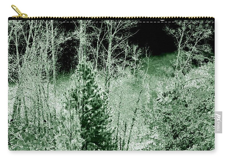 Moonlit Frosty Night Zip Pouch featuring the digital art Moonlit Frosty Night by Will Borden