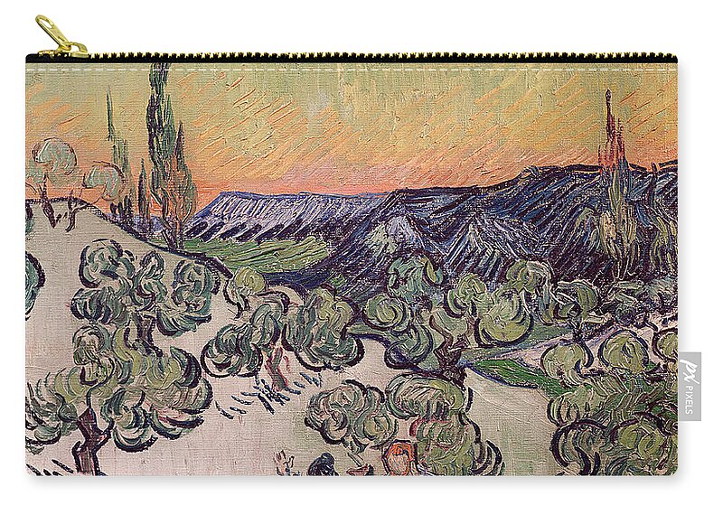 La Promenade Zip Pouch featuring the painting Moonlit Landscape by Vincent Van Gogh