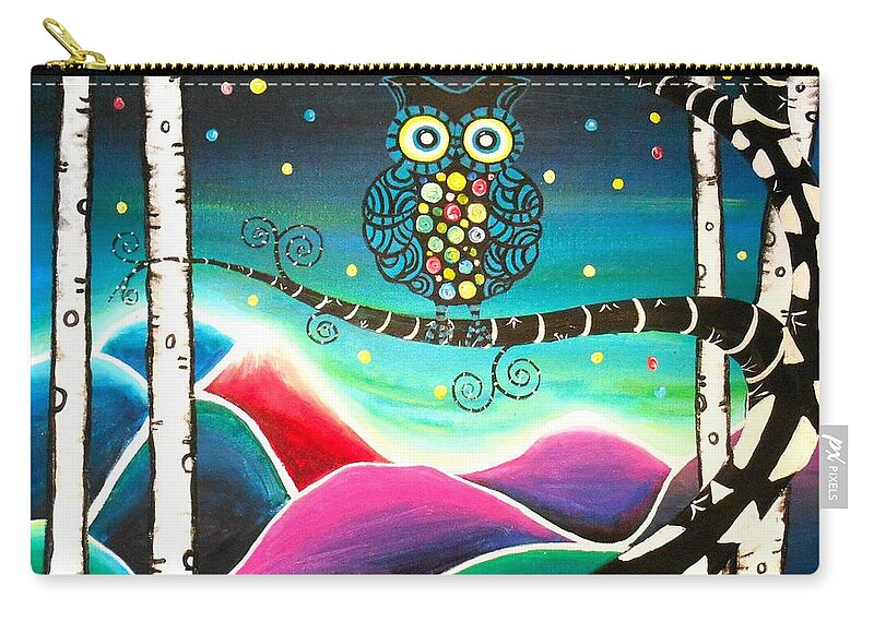 Abstract Zip Pouch featuring the painting Moonlit View by Shirley Smith