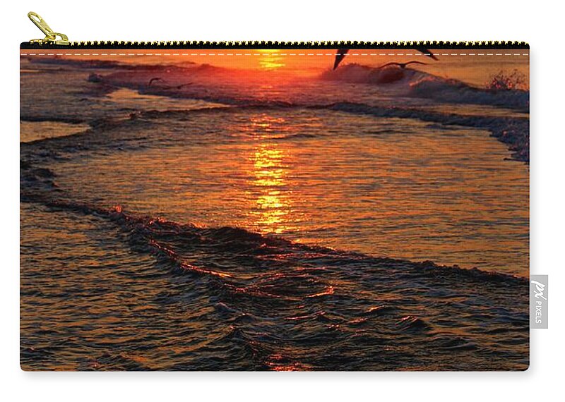 Gull Zip Pouch featuring the photograph Morning Commute by David Zarecor