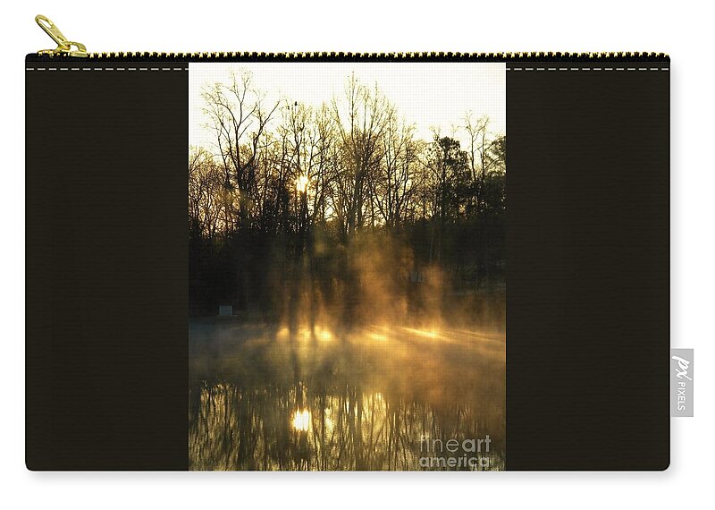 Postcard Zip Pouch featuring the digital art Morning Fog Rising by Matthew Seufer