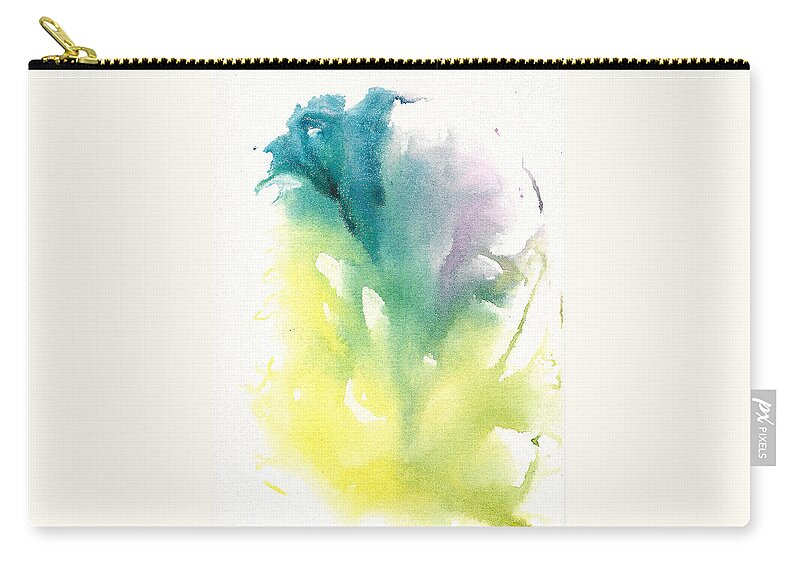 Watercolor Painting Zip Pouch featuring the painting Morning Glory Abstract by Frank Bright
