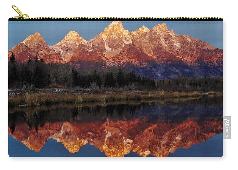 Grand Tetons Zip Pouch featuring the photograph Morning Glory by Benjamin Yeager