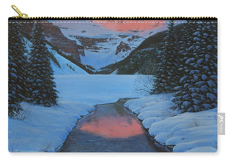 Jake Vandenbrink Zip Pouch featuring the painting Morning Glow by Jake Vandenbrink