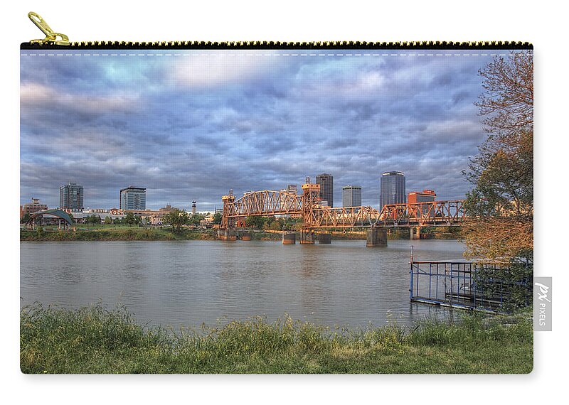 Little Rock Zip Pouch featuring the photograph Morning Light upon Downtown Little Rock - Arkansas - Skyline by Jason Politte