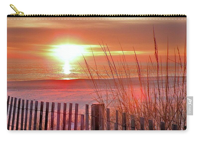 Seascapes Zip Pouch featuring the photograph Morning Sandfire by Kim Bemis