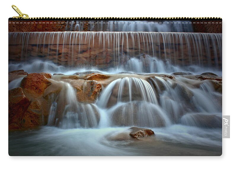 Waterfall Zip Pouch featuring the photograph Morning Solitude by Mark Ross