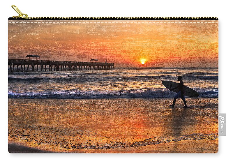 Benny's Carry-all Pouch featuring the photograph Morning Surf by Debra and Dave Vanderlaan