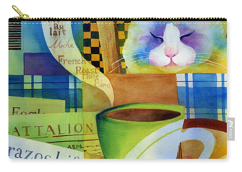 Newspaper Zip Pouch featuring the painting Morning Table by Hailey E Herrera