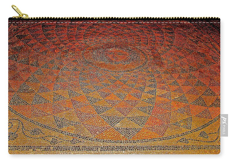 Mosaic Floor In Bergama Museum Zip Pouch featuring the photograph Mosaic Floor in Bergama Museum-Turkey by Ruth Hager