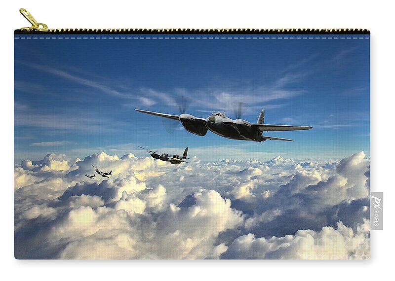 Mosquito Zip Pouch featuring the digital art Mosquito Force by Airpower Art