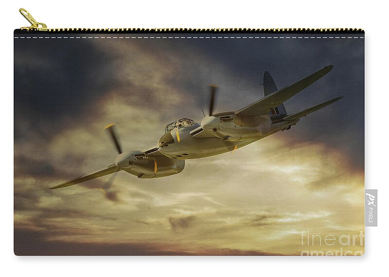 De Havilland Mosquito Carry-all Pouch featuring the digital art Mosquito by Airpower Art