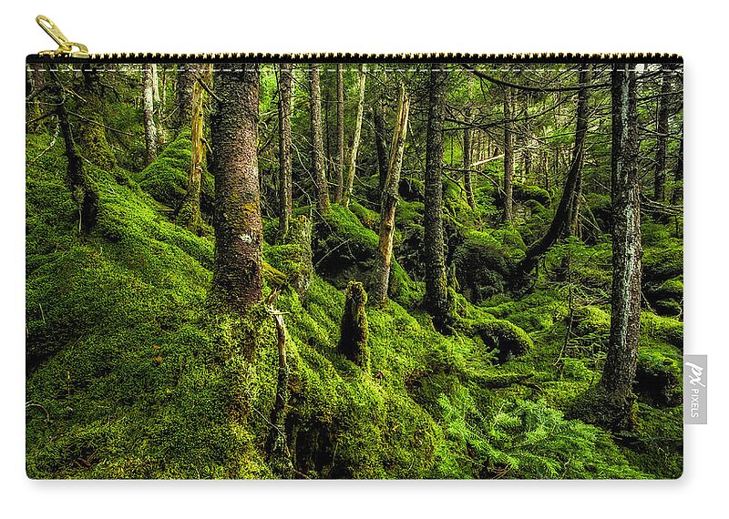 New Hampshire Zip Pouch featuring the photograph Moss Garden by Robert Clifford
