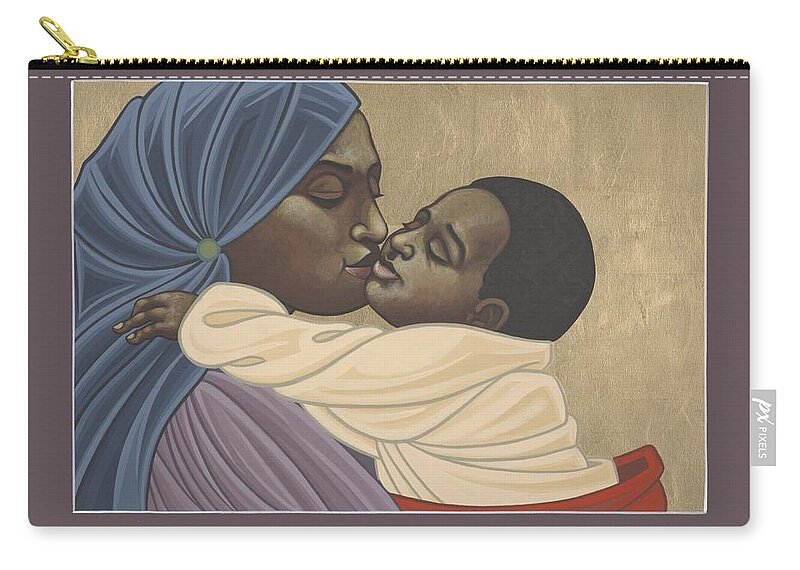Mother And Child Of Kibeho Zip Pouch featuring the painting Mother and Child of Kibeho 211 by William Hart McNichols
