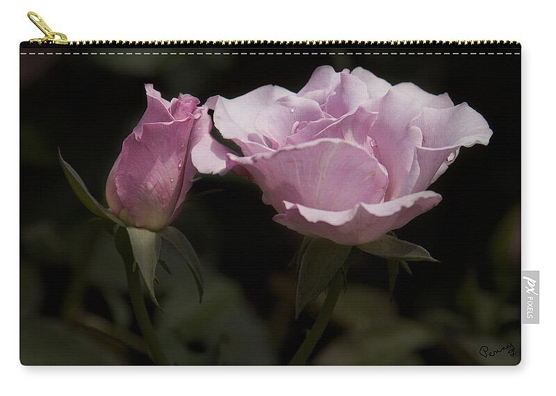 Flowers Zip Pouch featuring the photograph Mother and Daughter by Penny Lisowski