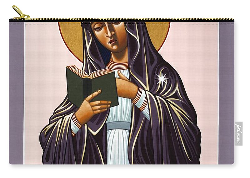 Mother Of The Incarnate Word Zip Pouch featuring the painting Mother of the Incarnate Word 071 by William Hart McNichols