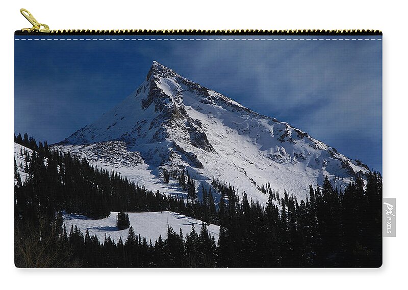 Mount Crested Butte Zip Pouch featuring the photograph Mount Crested Butte by Raymond Salani III