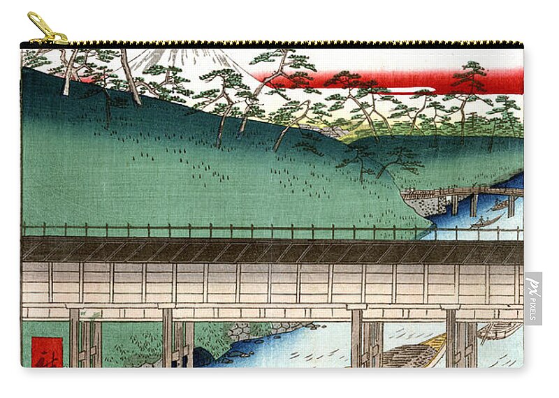 Fine Arts Zip Pouch featuring the photograph Mount Fuji, Tea-water Canal, 1858 by Science Source