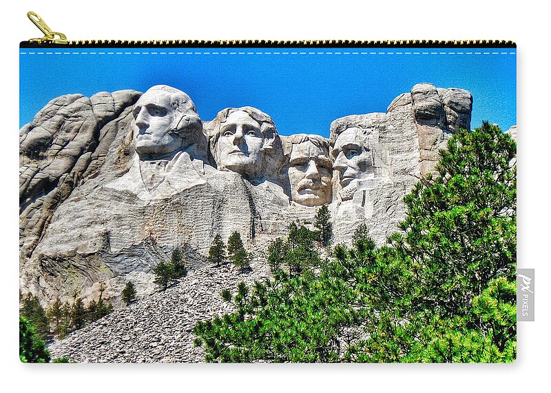 South Dakota Zip Pouch featuring the photograph Mount Rushmore by Dan Miller