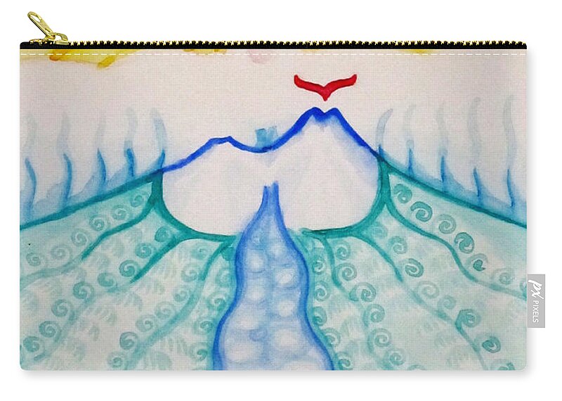 Mountain Zip Pouch featuring the painting Mountain Goddess by Ingrid Van Amsterdam