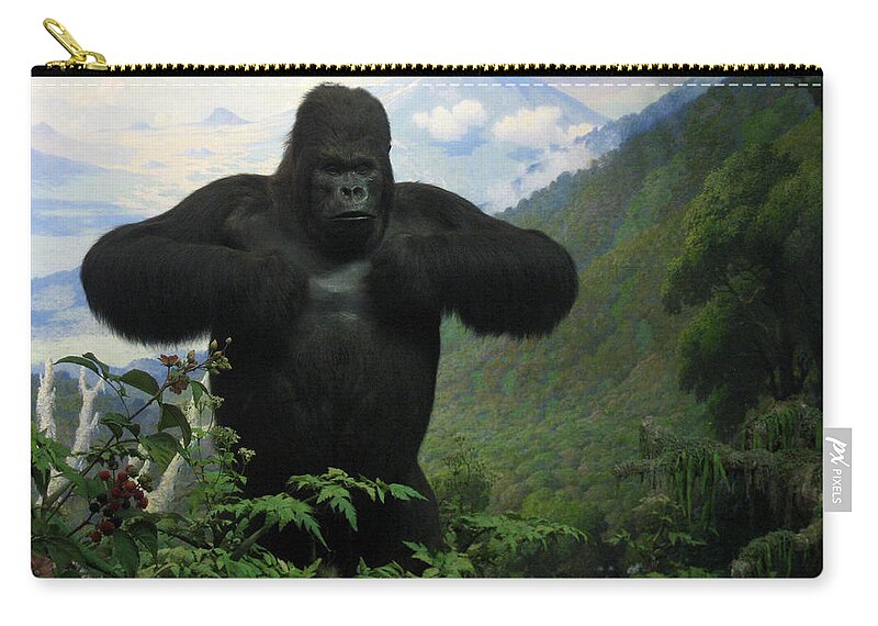 Mountain Gorilla Zip Pouch featuring the photograph Mountain Gorilla by RicardMN Photography