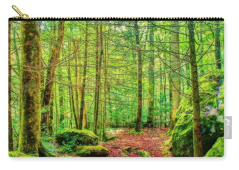 Mountain Green Zip Pouch featuring the photograph Mountain - Trail - Landscape - Mountain Green by Barry Jones