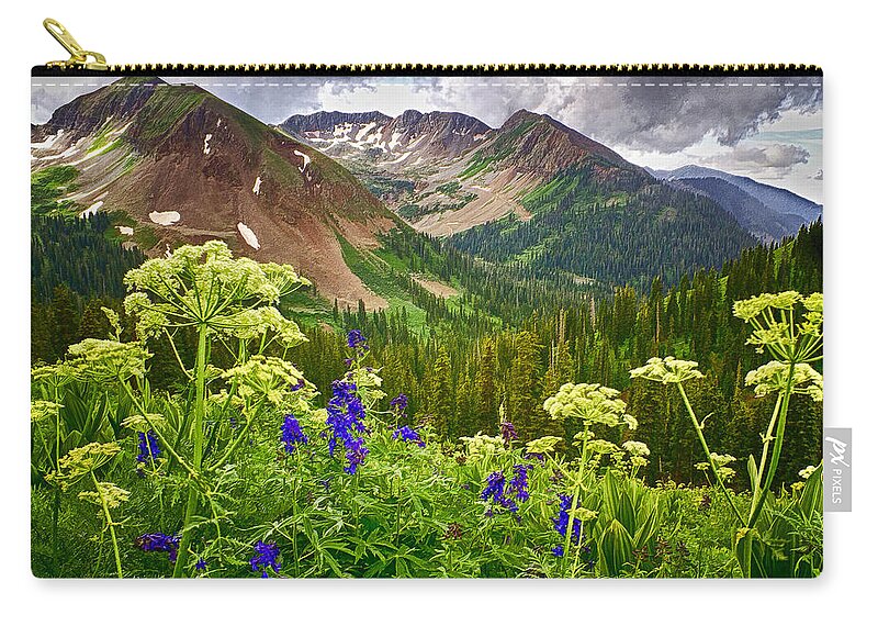La Plata Mountains Zip Pouch featuring the photograph Mountain Majesty by Priscilla Burgers