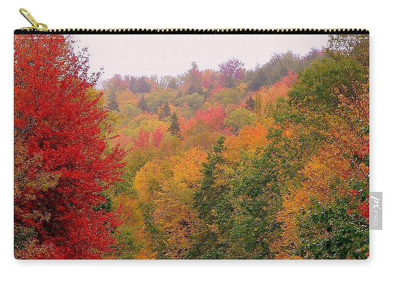Autumn Zip Pouch featuring the photograph Mountain Road In Fall by Eunice Miller