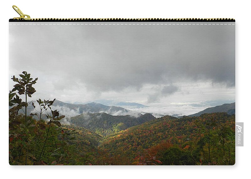Smoky Mountains Zip Pouch featuring the photograph Mountain Sea by Deborah Ferree