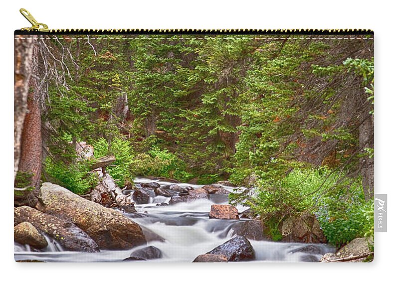 Mountain Stream Zip Pouch featuring the photograph Mountain Stream by James BO Insogna
