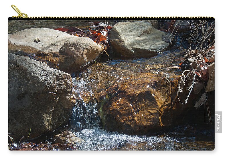 Mountain Zip Pouch featuring the photograph Mountain Stream by Lucinda Walter