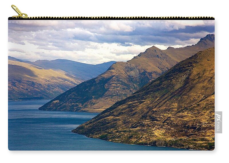 New Zip Pouch featuring the photograph Mountains Meet Lake by Stuart Litoff
