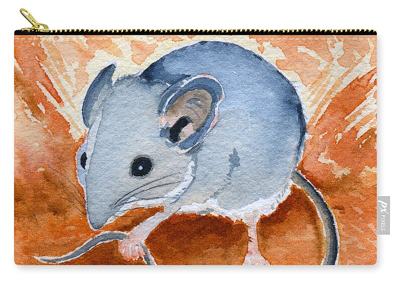 Mouse Zip Pouch featuring the painting Mouse by Katherine Miller
