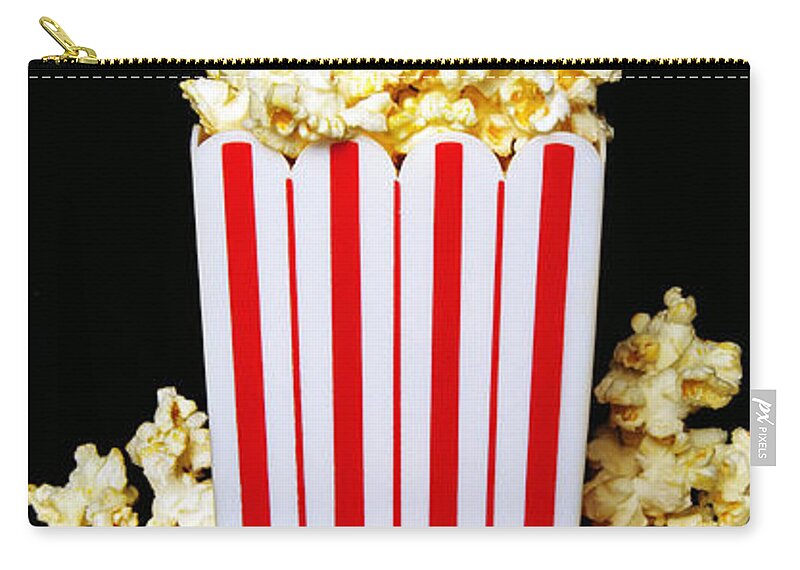 Popcorn Art Zip Pouch featuring the photograph Movie Night Pop Corn by Andee Design