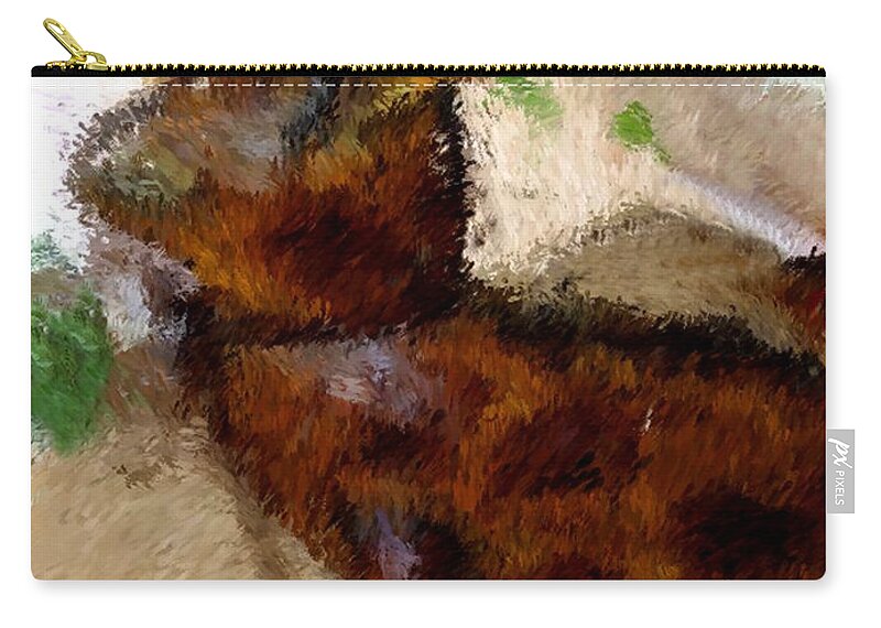 Portrait Zip Pouch featuring the photograph Mr. Brown Rabbit by Morgan Carter