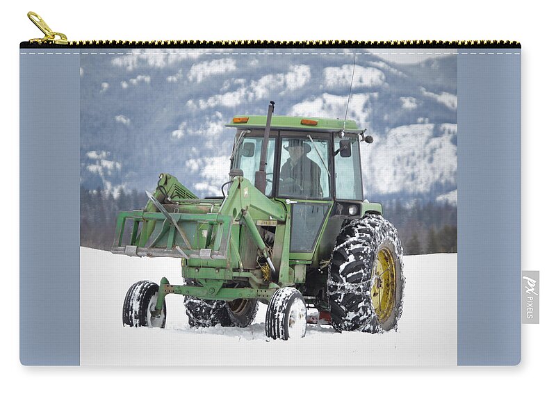 Tractors Zip Pouch featuring the photograph Mr. John Deer by Diane Bohna