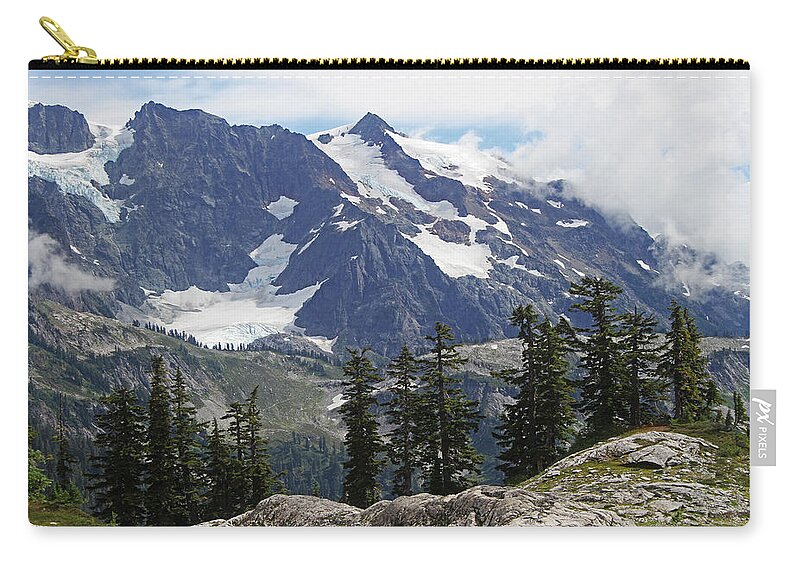 Mt Baker Washington View Zip Pouch featuring the photograph MT Baker Washington View by Tom Janca