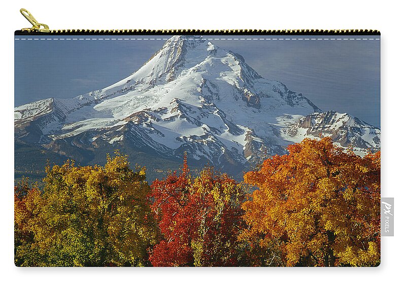 Autumn Colors Zip Pouch featuring the photograph 1M5117-Mt. Hood in Autumn by Ed Cooper Photography