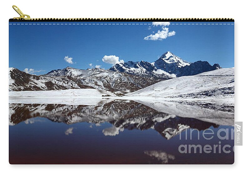 Bolivia Zip Pouch featuring the photograph Mt Huayna Potosi Panorama by James Brunker