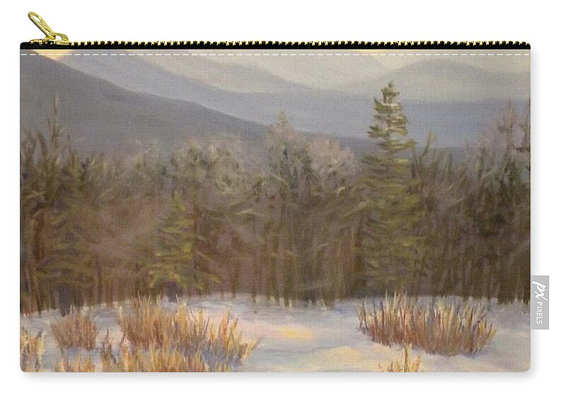 Mt. Lafayette Carry-all Pouch featuring the painting Mt. Lafayette from Jefferson by Sharon E Allen