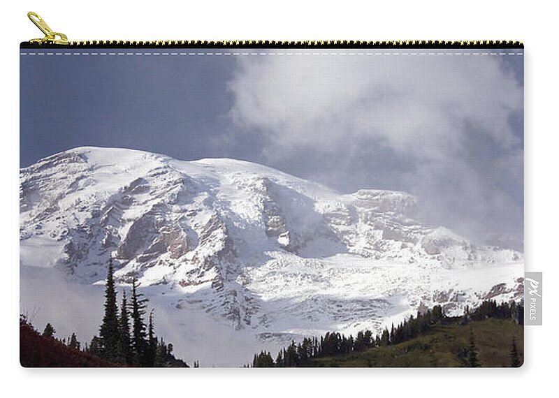 Mt Rainier Zip Pouch featuring the photograph Mt Rainier by Greg Reed