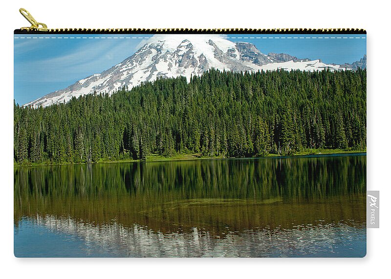 Mountain Zip Pouch featuring the photograph Mt. Rainier II by Tikvah's Hope