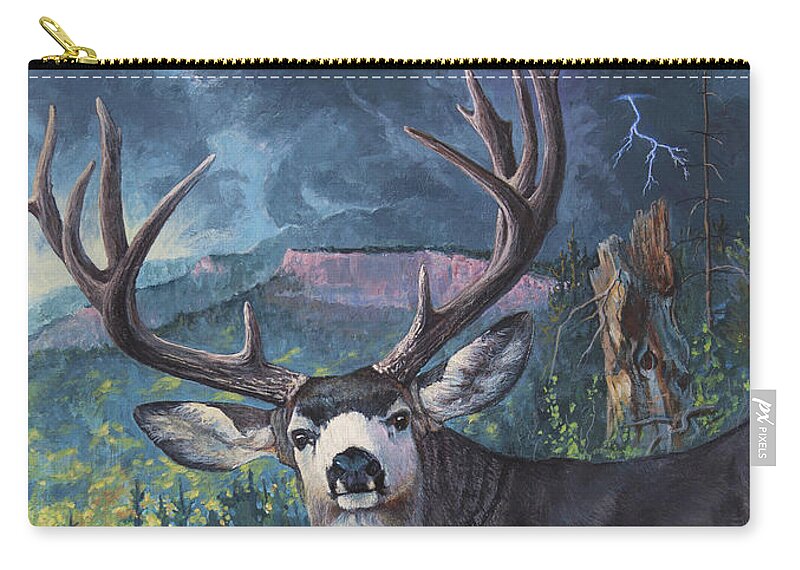 Wall Art Zip Pouch featuring the painting Mulie Storm by Robert Corsetti