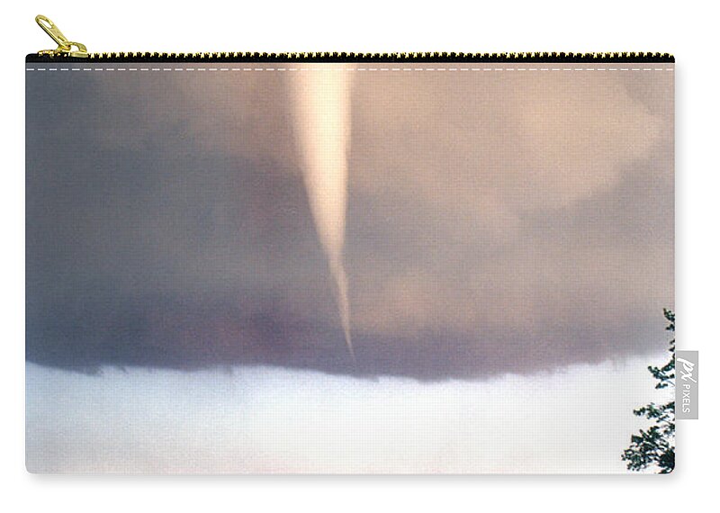 Tornado Zip Pouch featuring the photograph Mulvane Tornado with Storm Chasers by Jason Politte